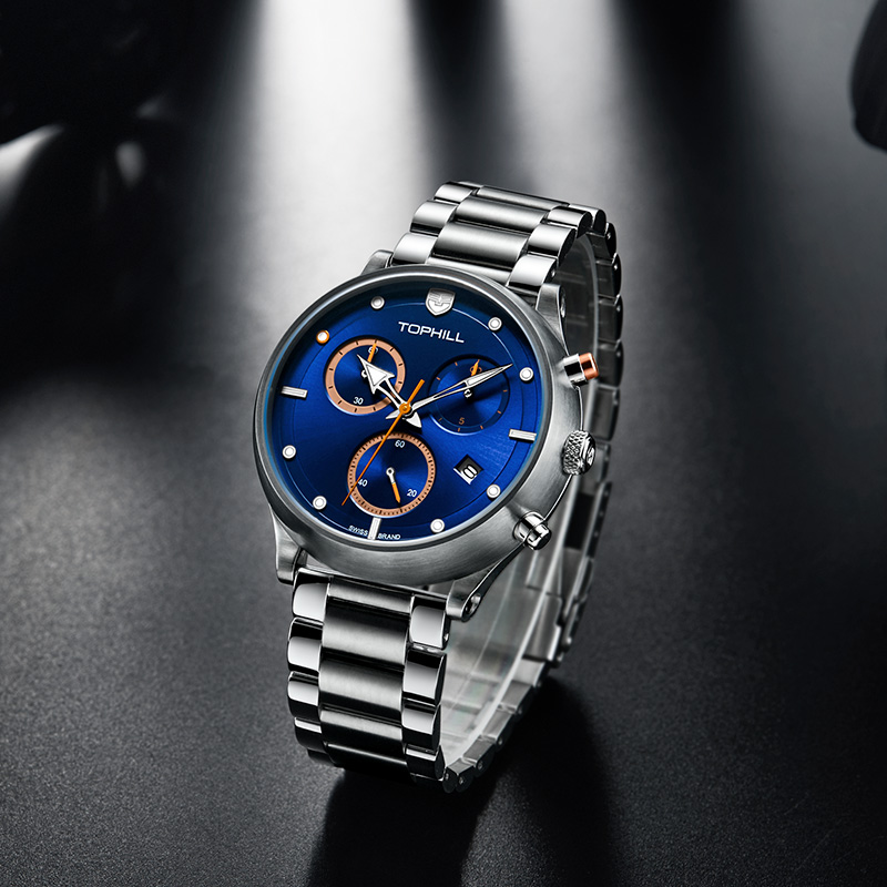 Stainless Steel Chronograph Watch 50m Wa