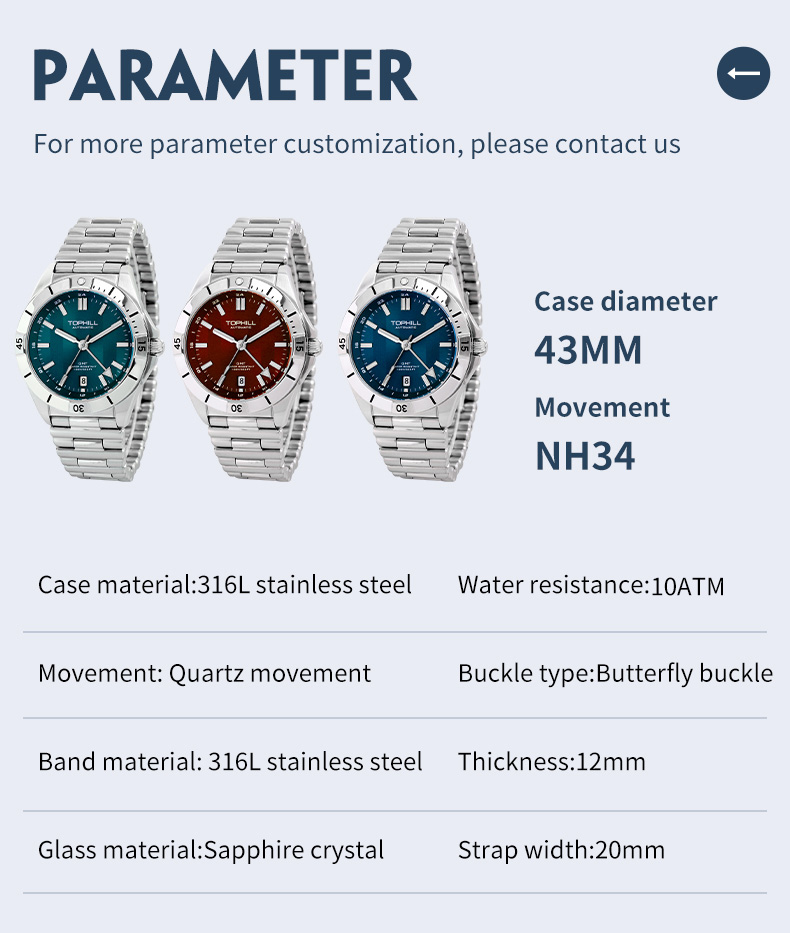 NH34 GMT movement mechanical watch(图7)