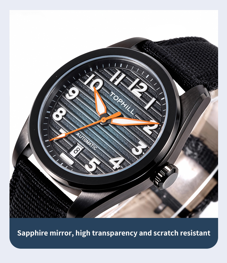 Mechanical watch with 316L stainless steel strap and NH35 movement. Customized watch.(图5)