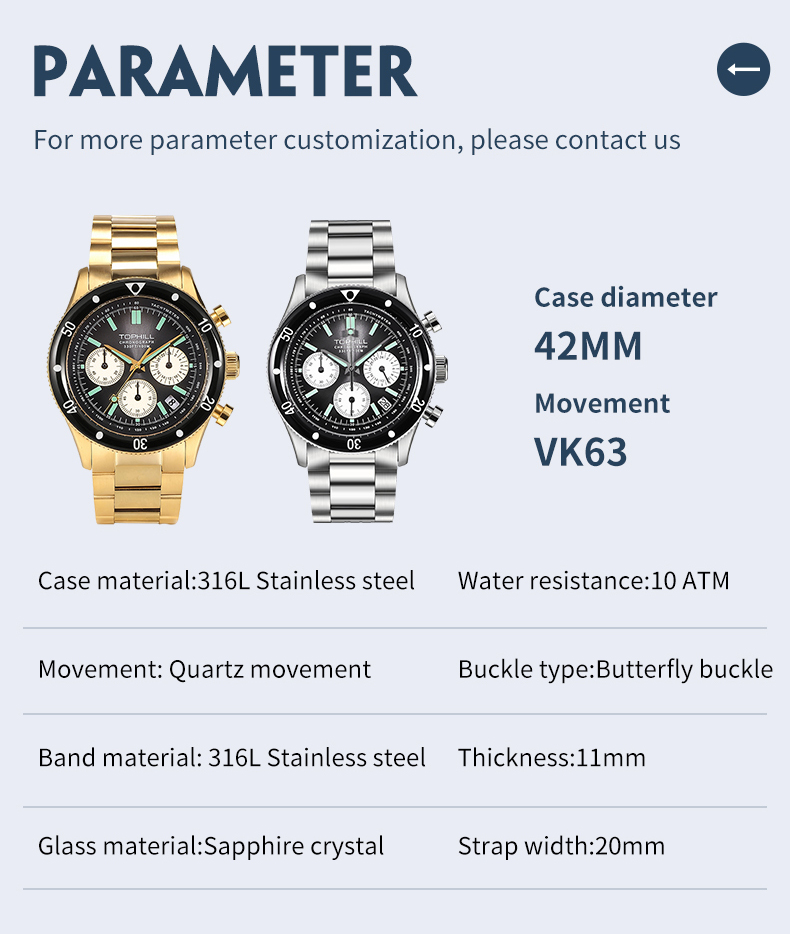 VK63 Quartz Mens Chronograph Watch(图1)