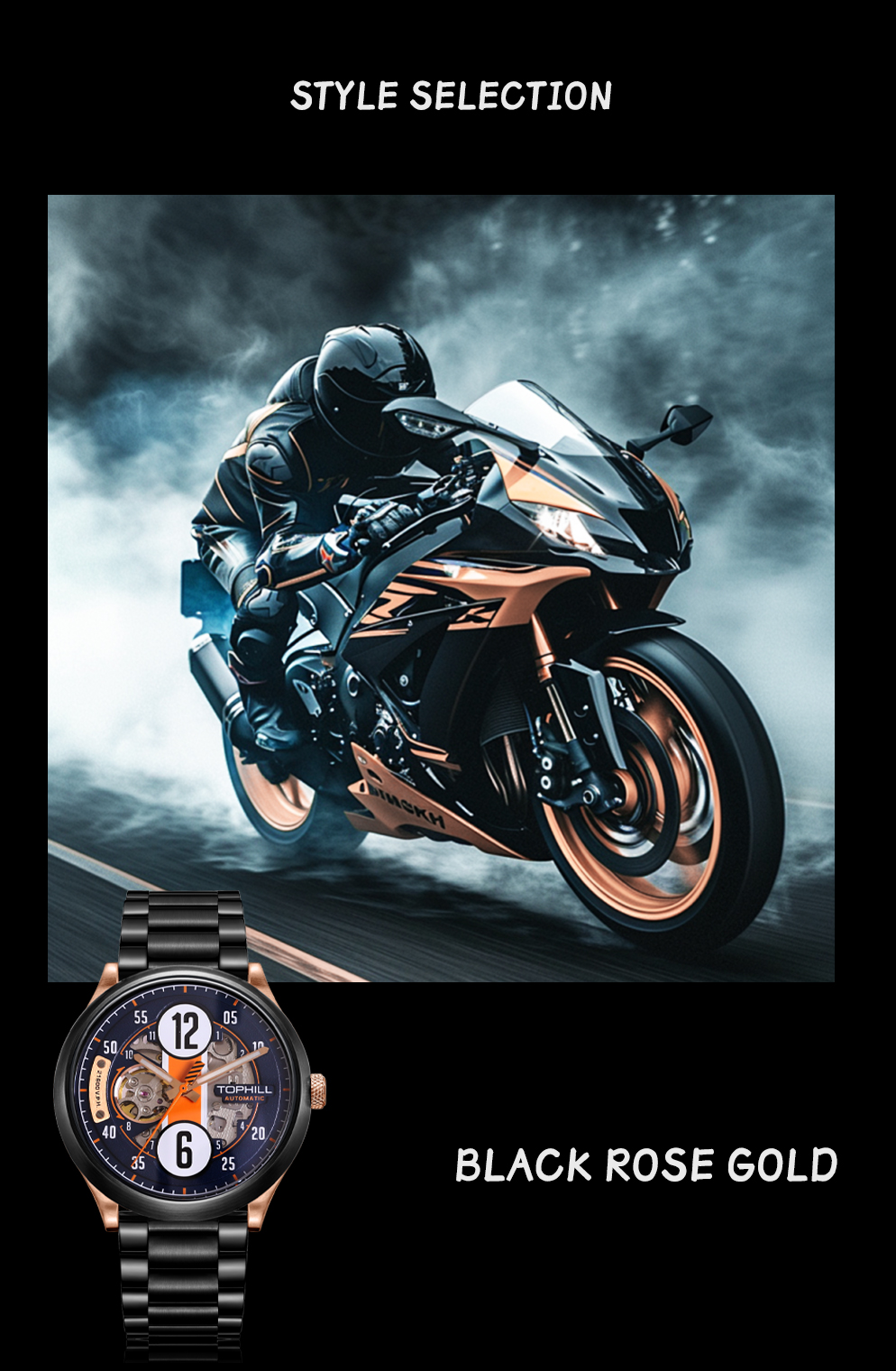 Skeleton mechanical watch with racing design concept, self-developed case(图10)