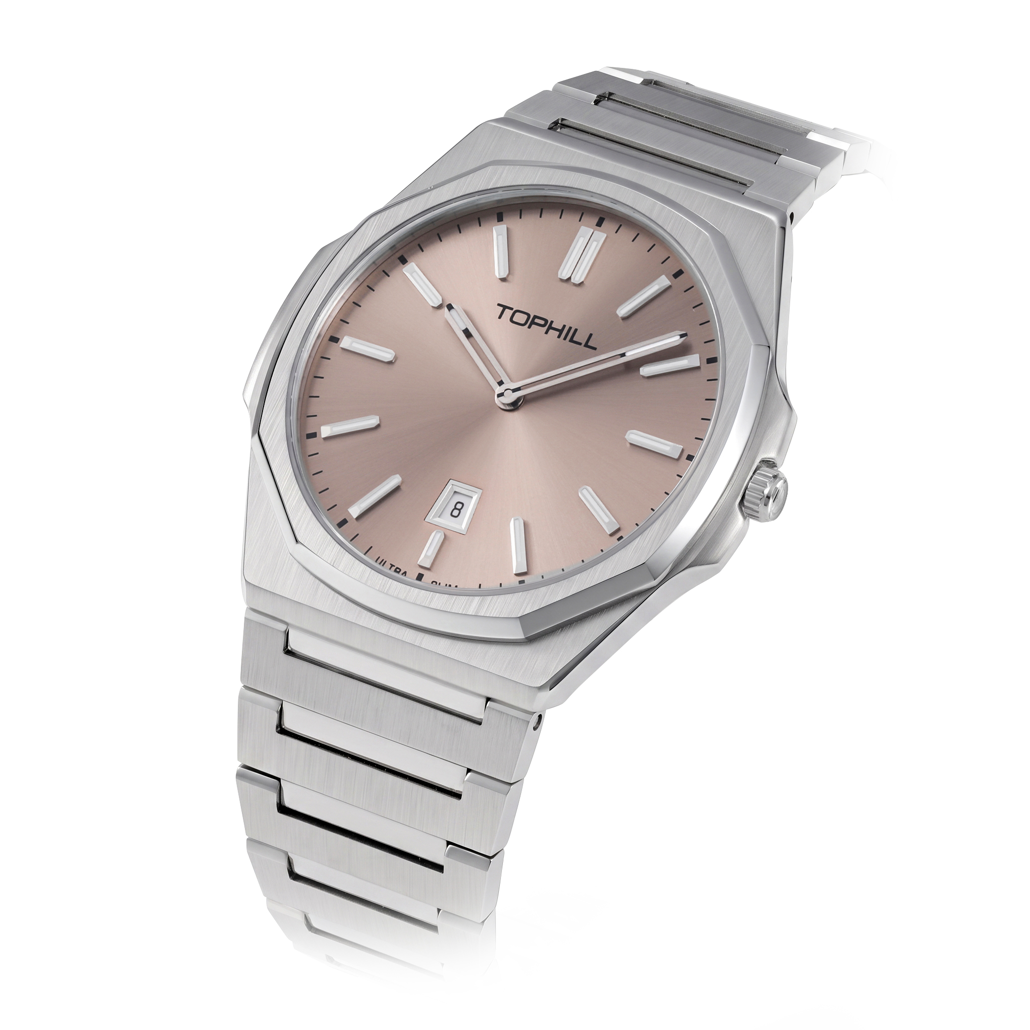 38.5mm Ultra Slim Miyota 9U15 2-Hand Quartz Watch Men Wristwatch Sunray Dial C3 Luminous 5ATM Waterproof Sapphire TW103G(图3)
